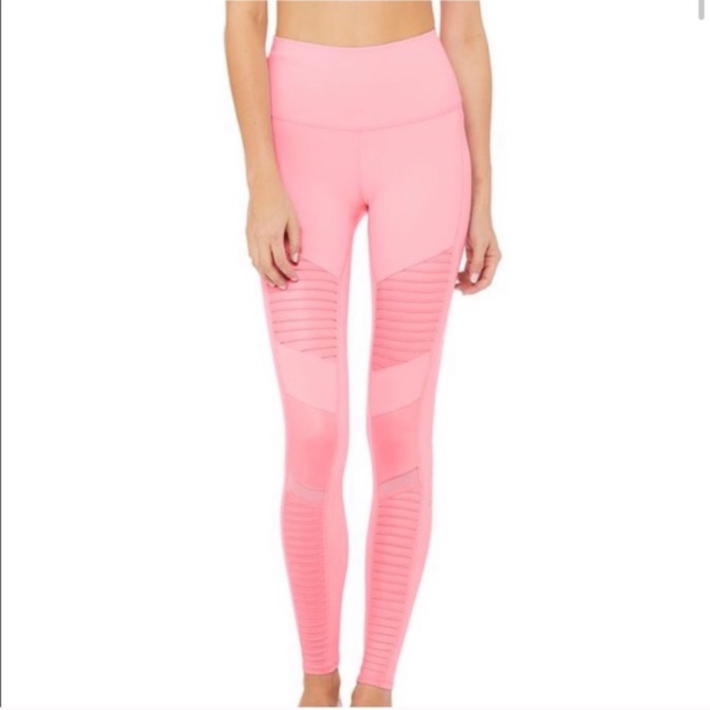 ALO Yoga High-Waist Moto Leggings Pink XS
